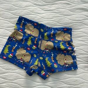 Blue Holiday Print Shorts